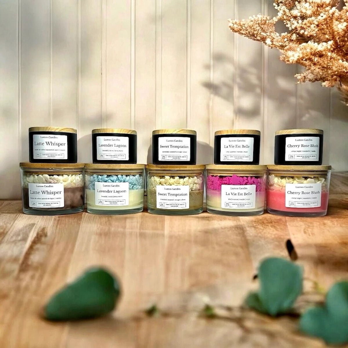2 lumanari parfumate la alegere - Set Duo Delight - 200g + 450g - Lumos Candles