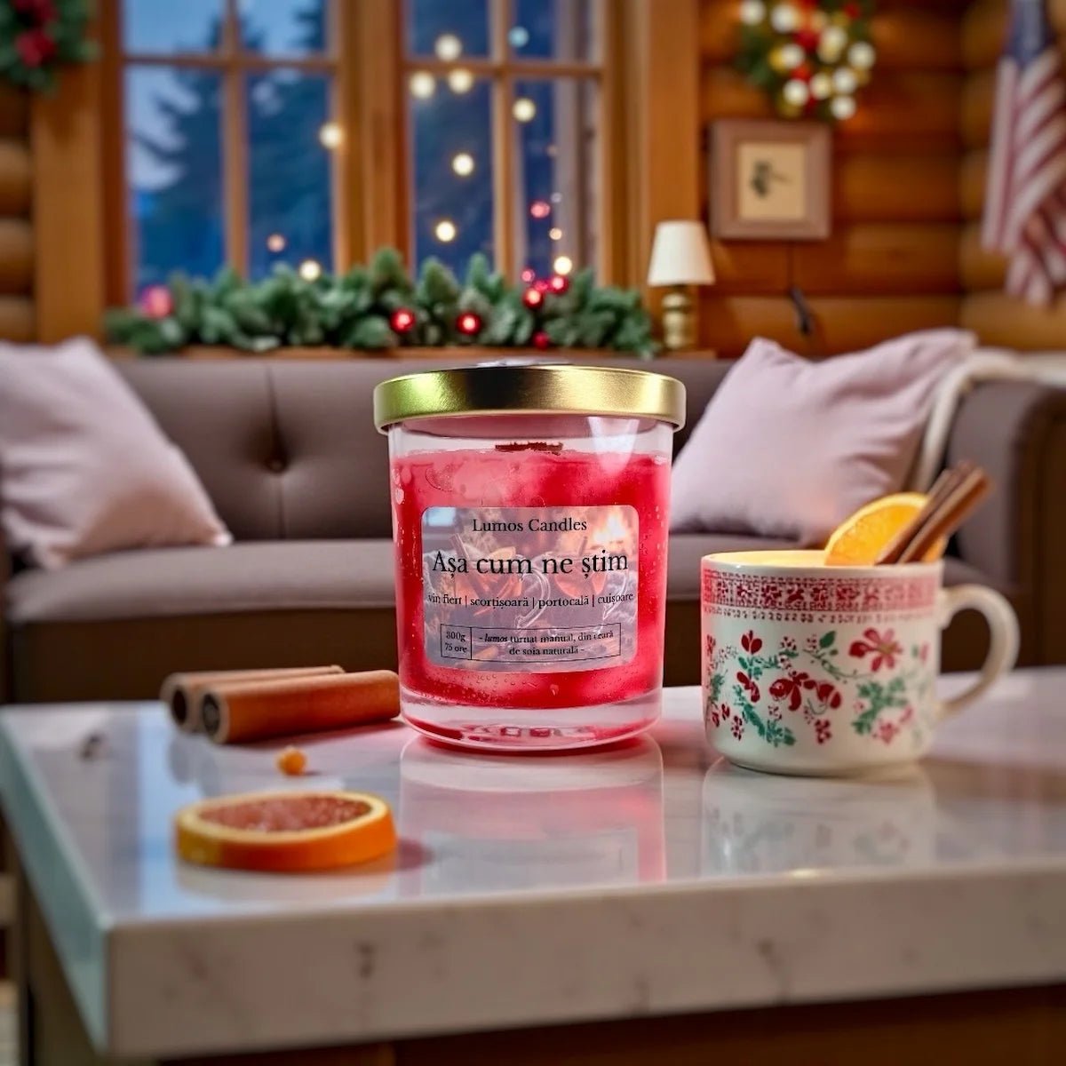 Lumanare Parfumata de Iarna - Asa Cum Ne Stim - 300g - Lumos Candles