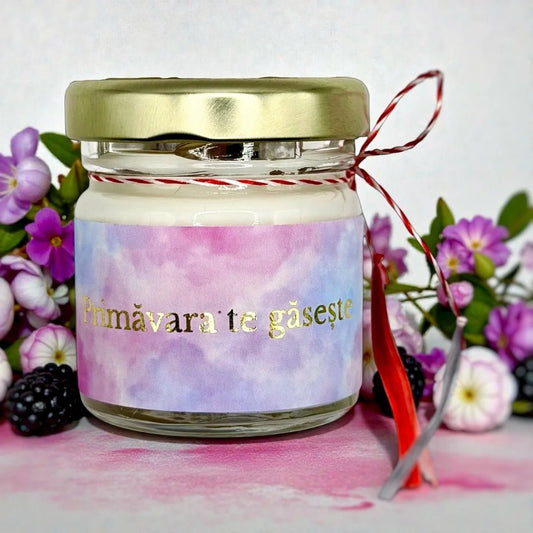 Lumanare Parfumata de Martisor - Primavara Te Gaseste - 40g - Lumos Candles