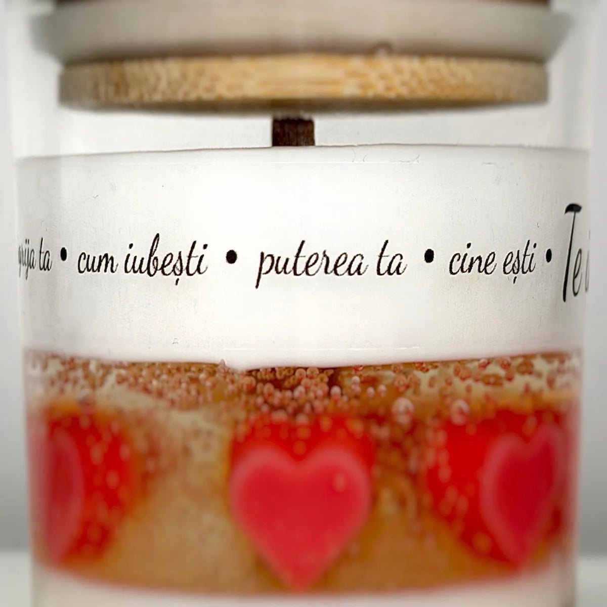 Lumanare parfumata de Valentine’s Day - Te Iubesc Pentru.. - 200g - Lumos Candles