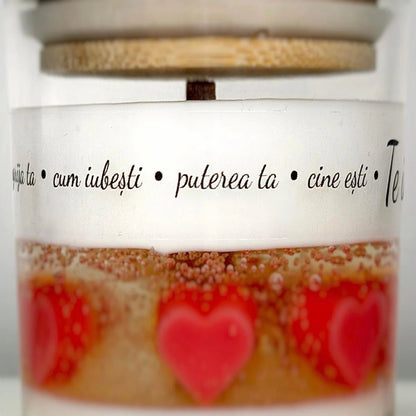 Lumanare parfumata de Valentine’s Day - Te Iubesc Pentru.. - 200g - Lumos Candles