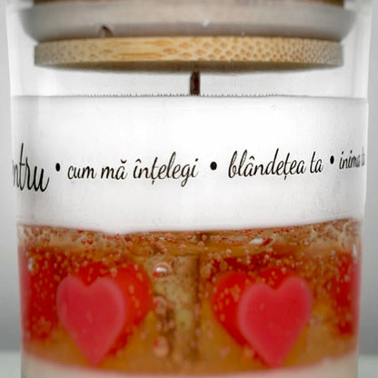 Lumanare parfumata de Valentine’s Day - Te Iubesc Pentru.. - 200g - Lumos Candles